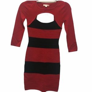 G by Guess women's red and black bodycon mini dress